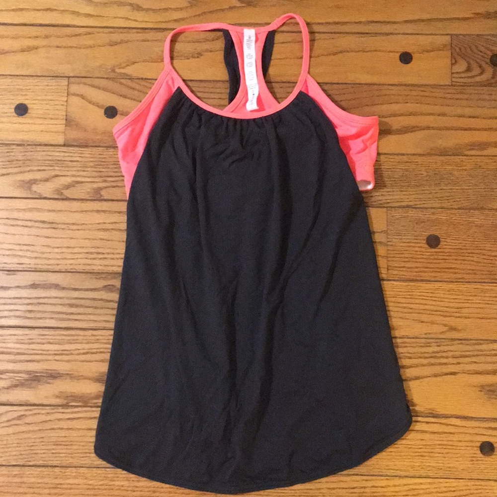 Lululemon grey and coral top. Size 8.